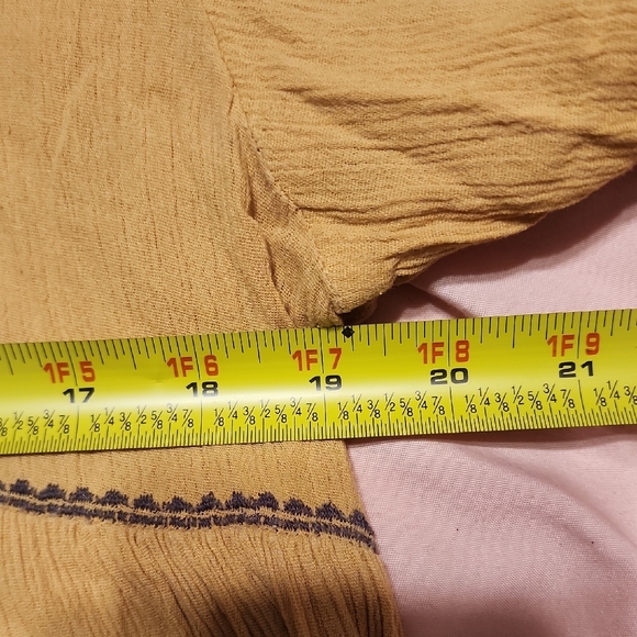 Sonoma Mustard Tunic with Purple Floral Embroidery - Picture 5 of 6